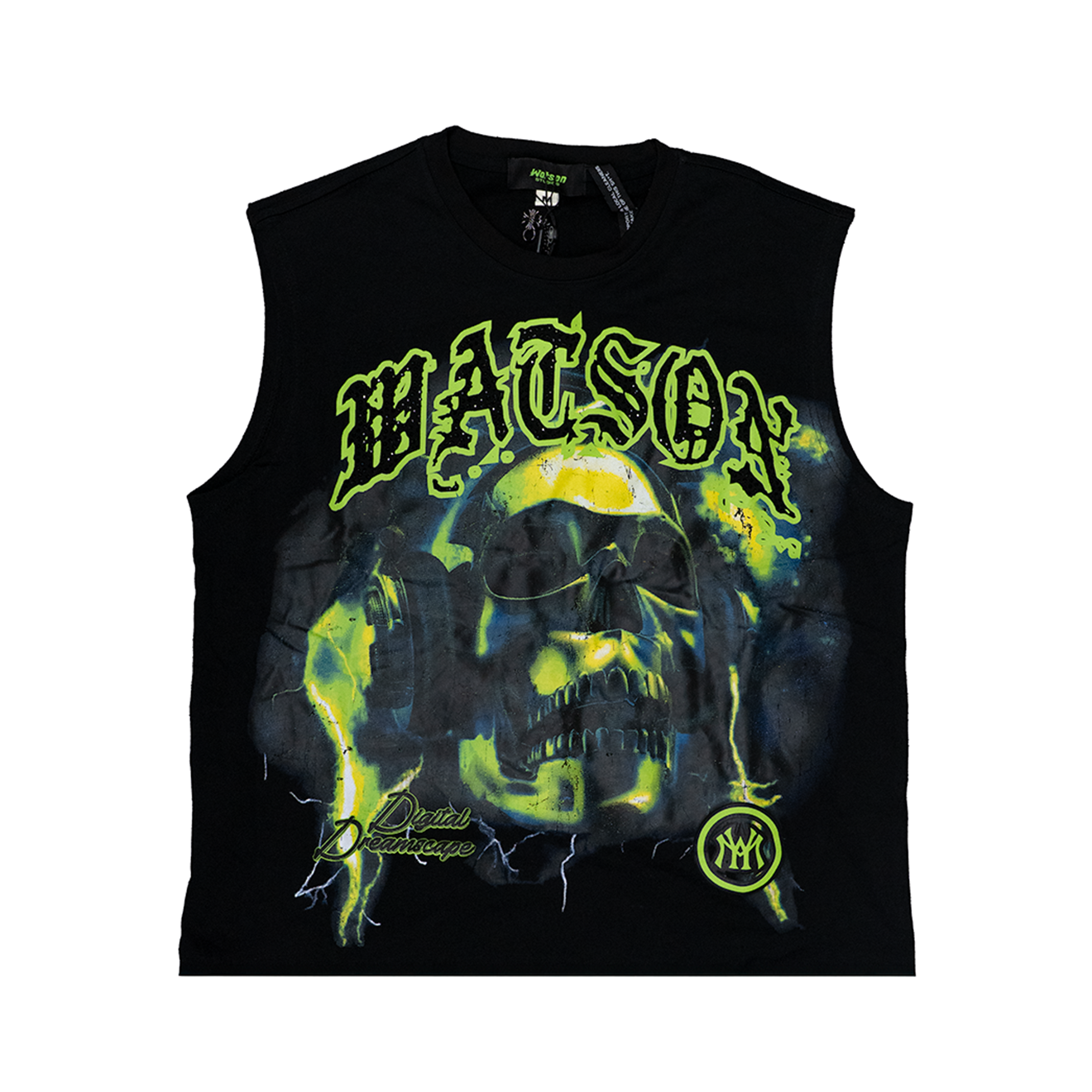 WATSON SKULL SOUND DIGITAL CUTOFF T-SHIRT (BLACK) – All Star Elite