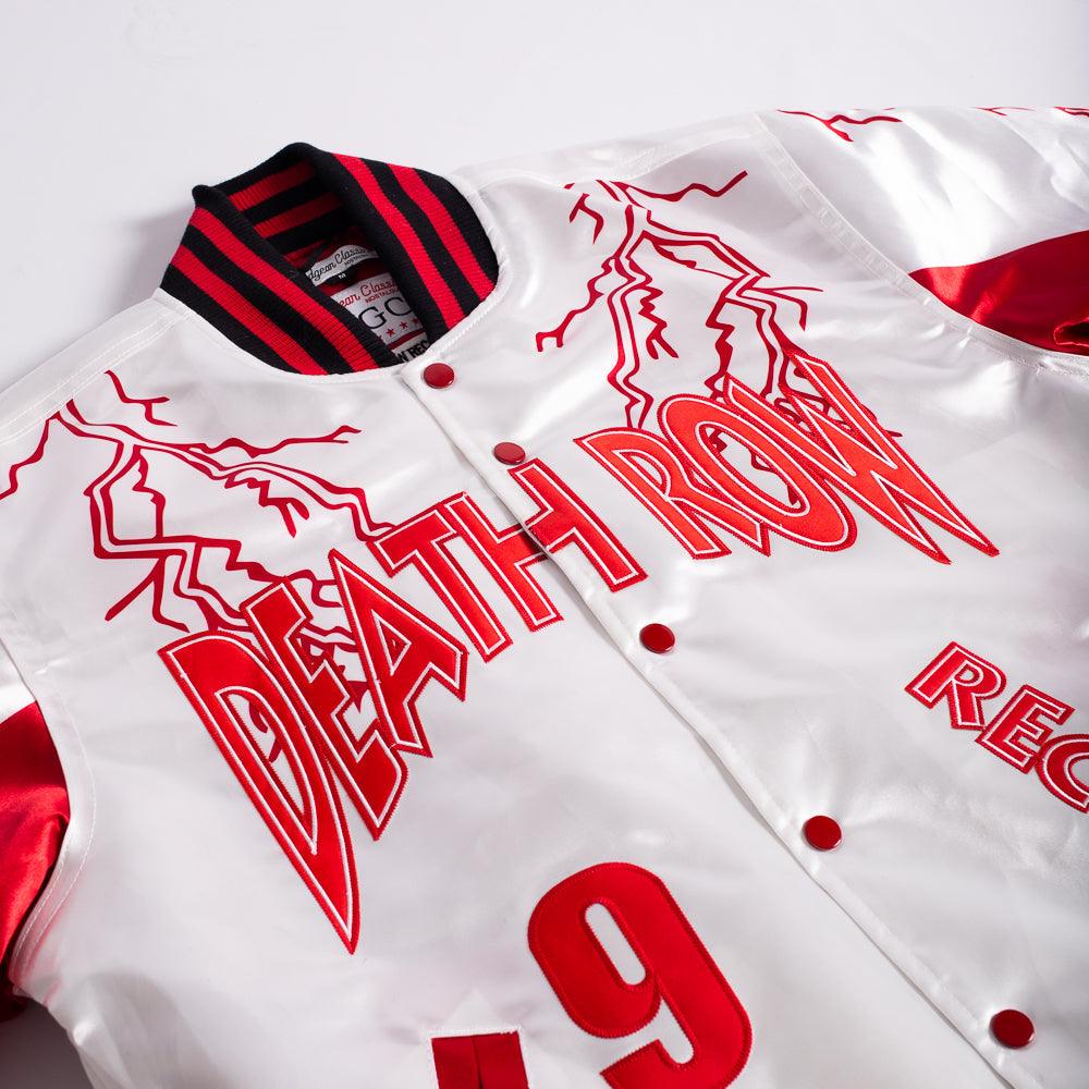 DEATH ROW LIGHTNING SATIN JACKET WHITE – All Star Elite