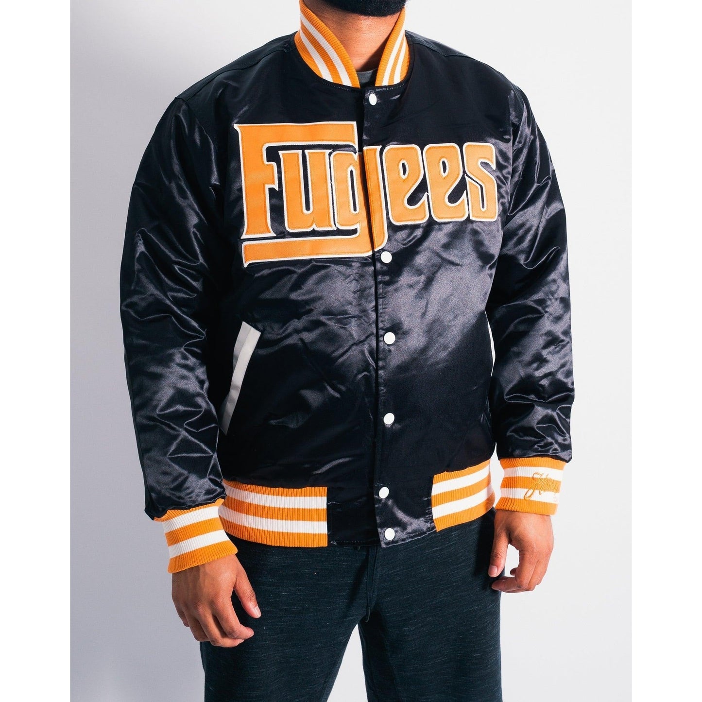 Black Fugees Satin Jacket - Allstarelite.com