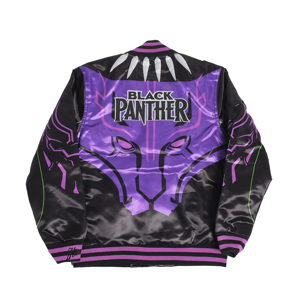 BLACK PANTHER YOUTH SATIN JACKET BLACK - Allstarelite.com