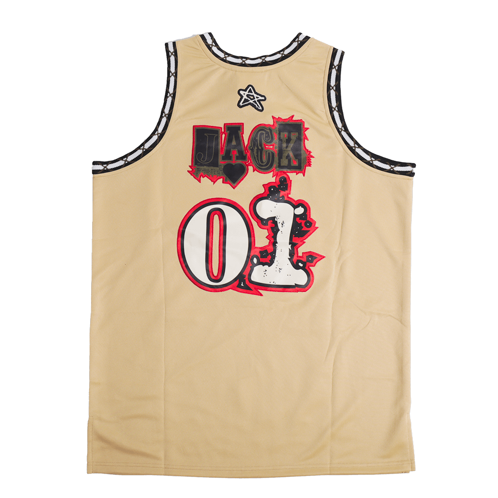 BRAND X ASTROWORLD TAN BASKETBALL JERSEY - Allstarelite.com