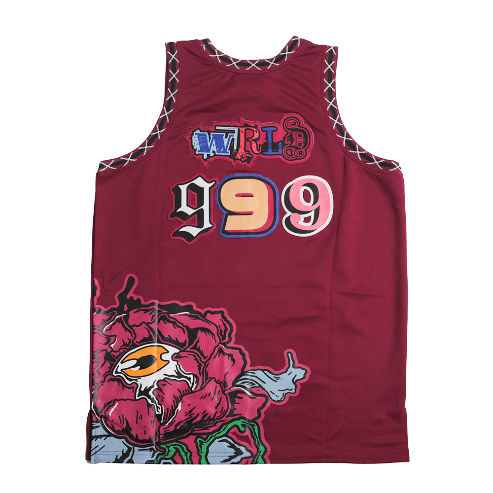 BRAND X JUICE WRLD 999 CRANBERRY BASKETBALL JERSEY - Allstarelite.com