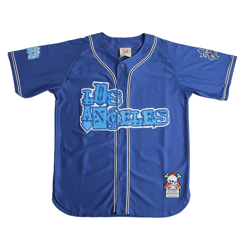 BRAND X THE MARATHON CONTINUES YOUTH ROYAL BASEBALL JERSEY - Allstarelite.com