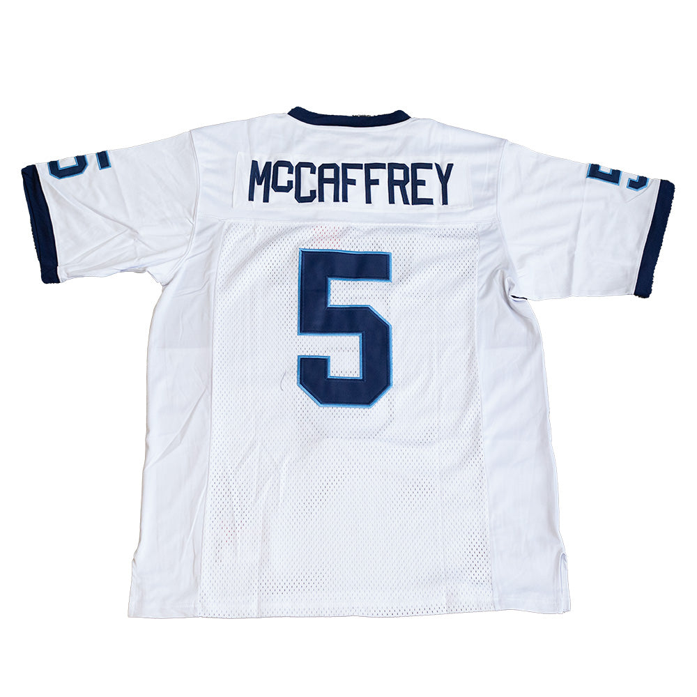 CHRISTIAN MCCAFFREY YOUTH WHITE HIGH SCHOOL FOOTBALL JERSEY - Allstarelite.com