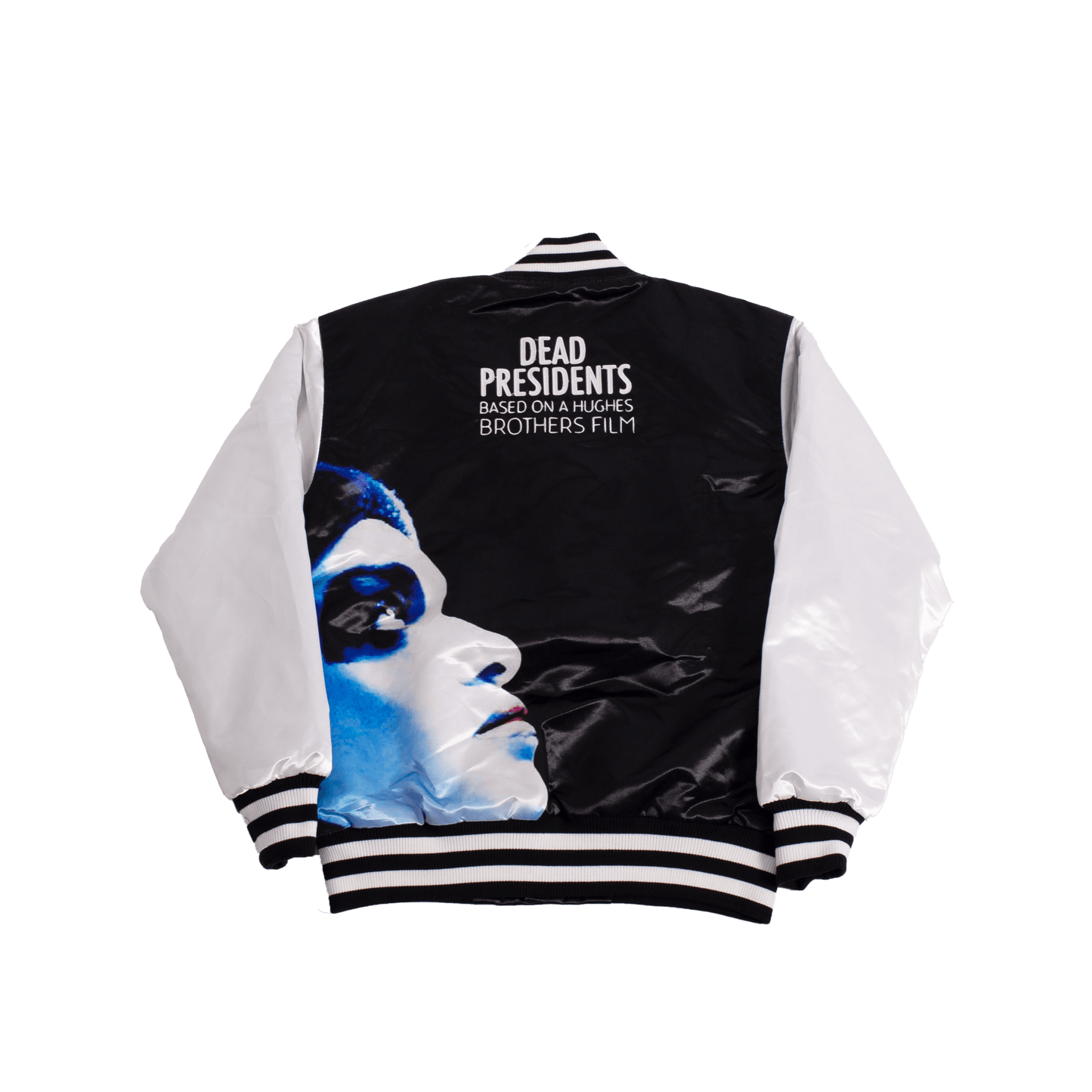 Dead Presidents Satin Jacket Black With White Sleeves - Allstarelite.com