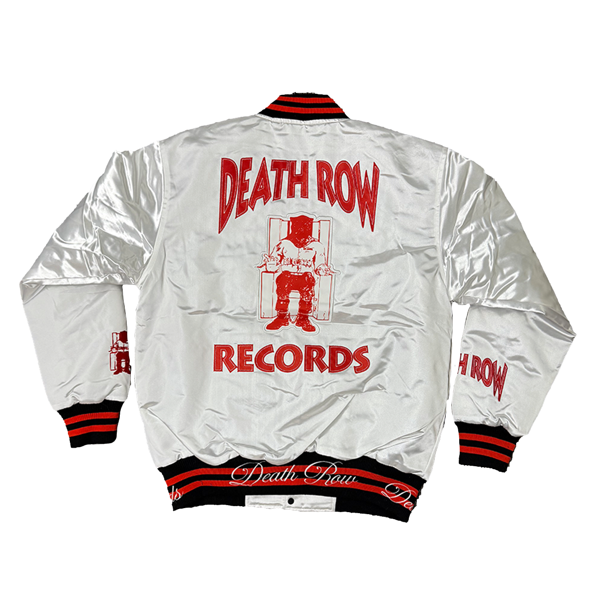 DEATH ROW SATIN JACKET (WHITE) – All Star Elite