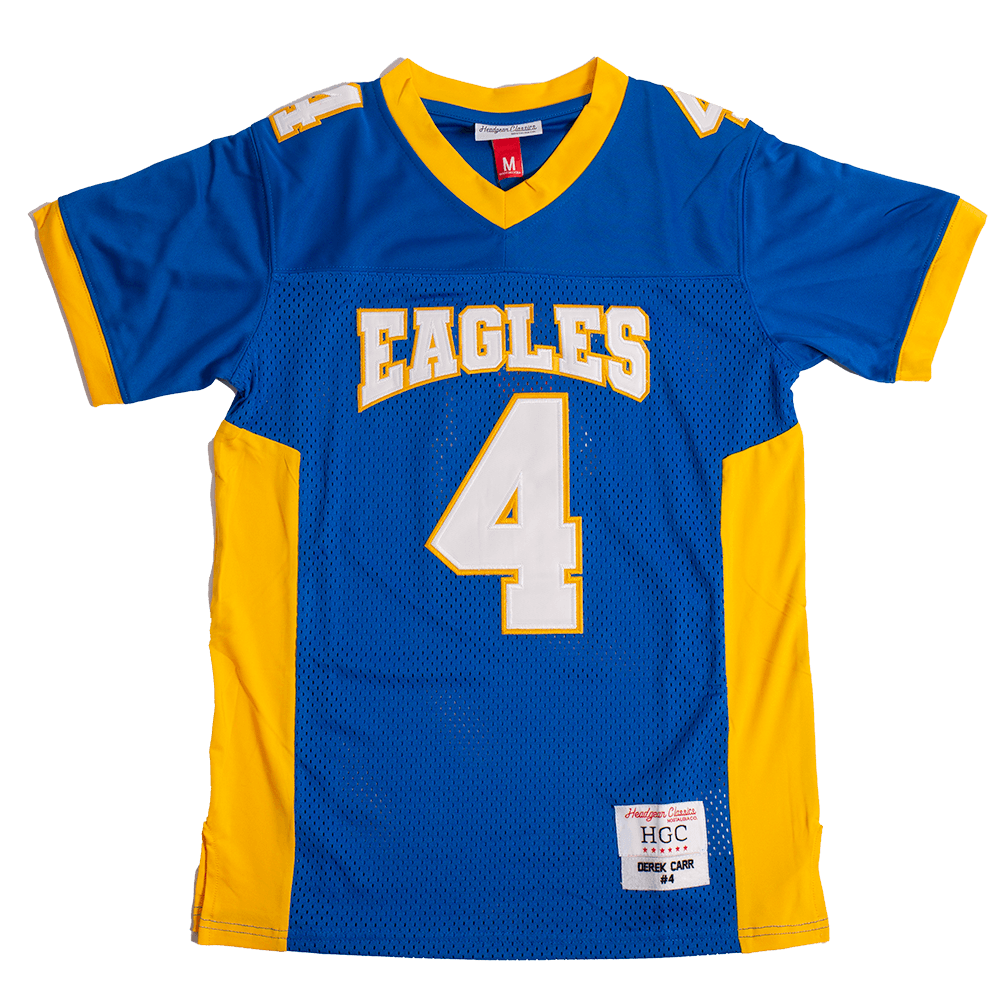 DEREK CARR EAGLES YOUTH BLUE HIGH SCHOOL FOOTBALL JERSEY - Allstarelite.com