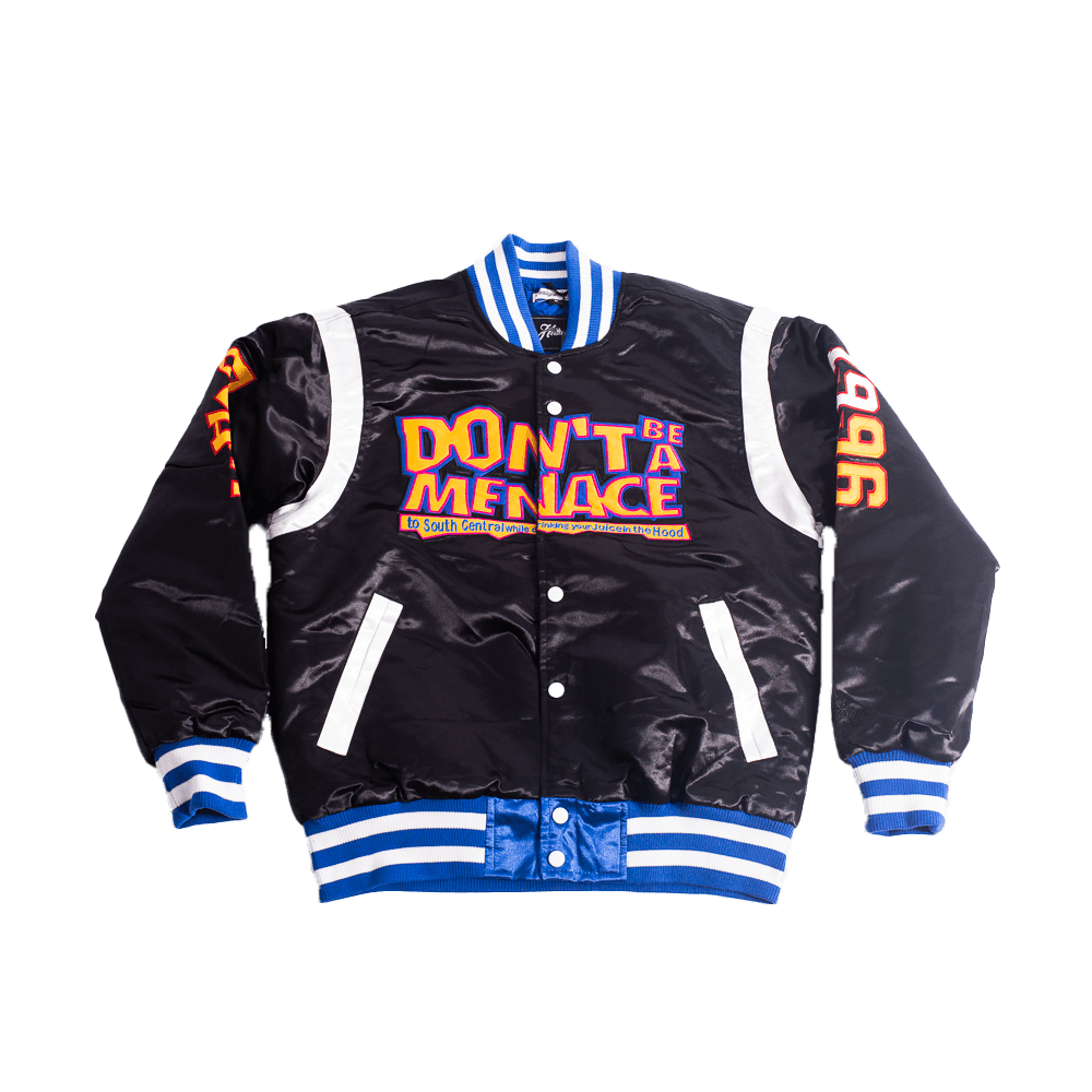 DONT BE A MENACE SATIN JACKET (BLACK) – All Star Elite