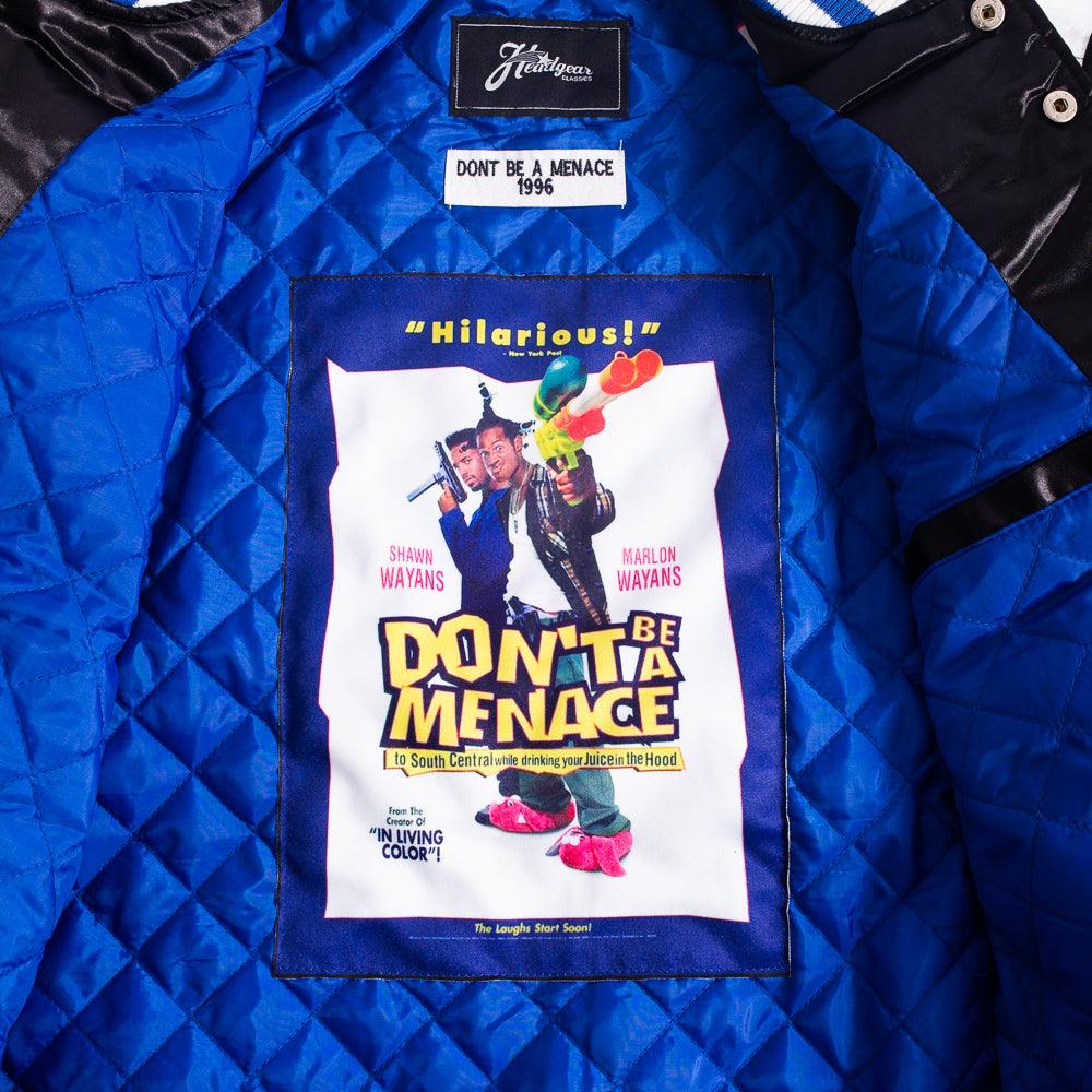 DONT BE A MENACE SATIN JACKET (BLACK) – All Star Elite