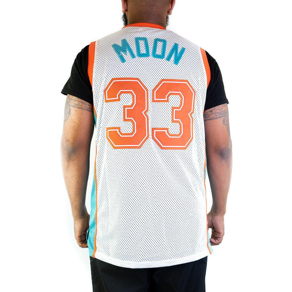 Flint Tropics Jackie Moon White Basketball Jersey - Allstarelite.com