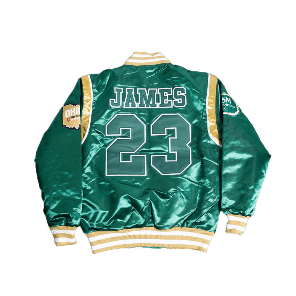 LEBRON JAMES IRISH HIGH SCHOOL GREEN SATIN JACKET - Allstarelite.com