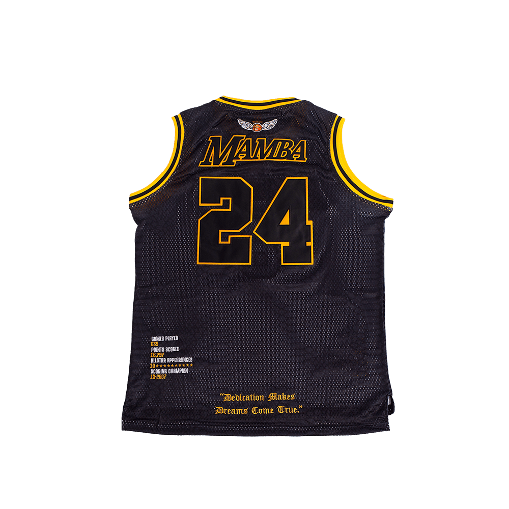 LEGEND MAMBA BLACK & YELLOW BASKETBALL JERSEY - Allstarelite.com