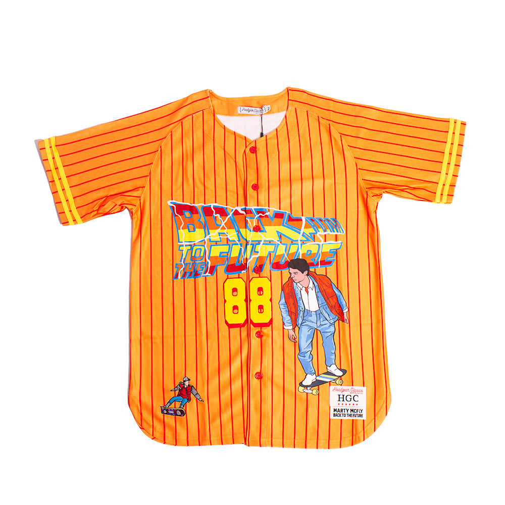 MARTY MCFLY FLASHBACK YOUTH BASEBALL JERSEY CRUSH - Allstarelite.com