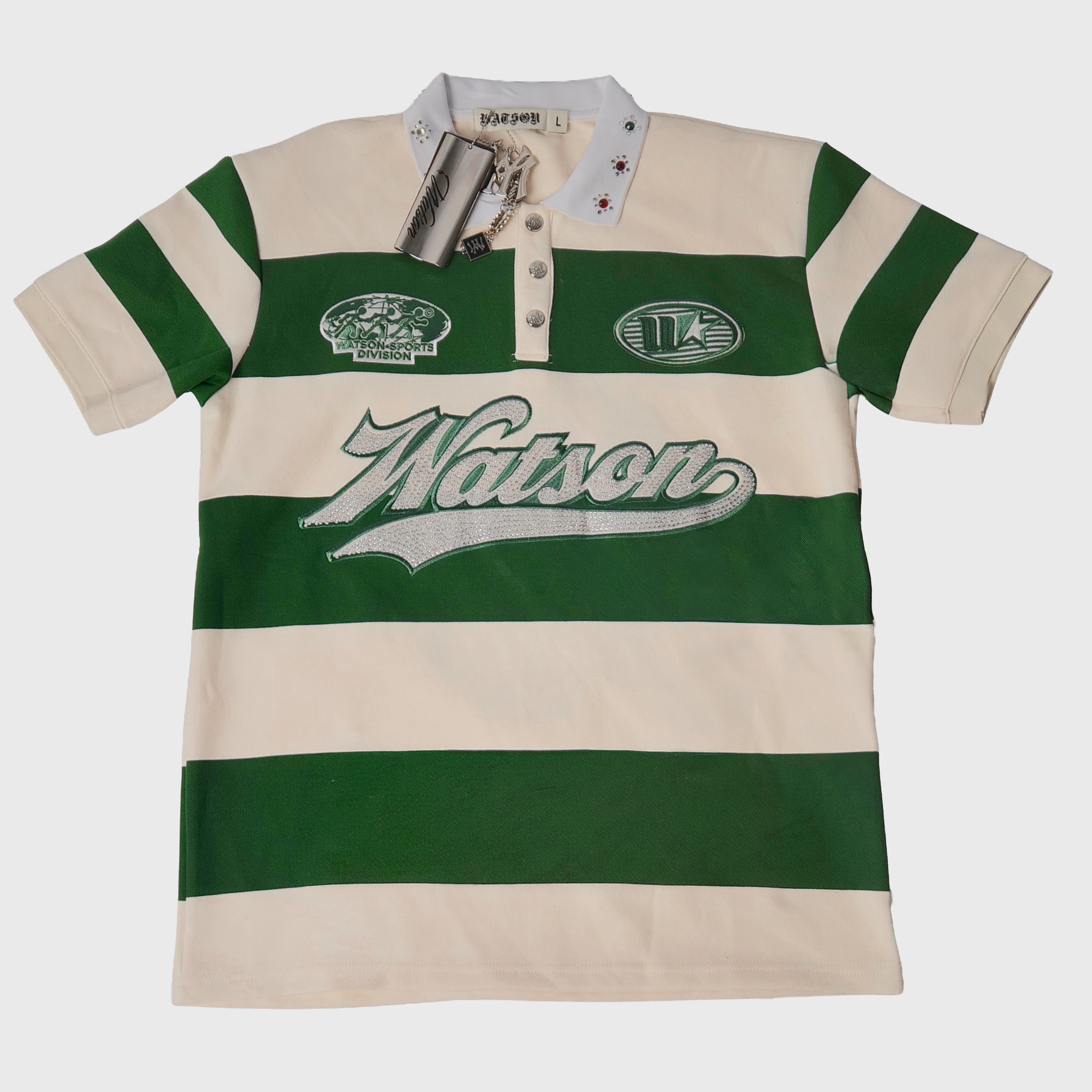 【Richardson】 Rugby Polo Shirts SHORT SLEEVE RUGBY POLO (CREAM/GREEN) – All Star Elite