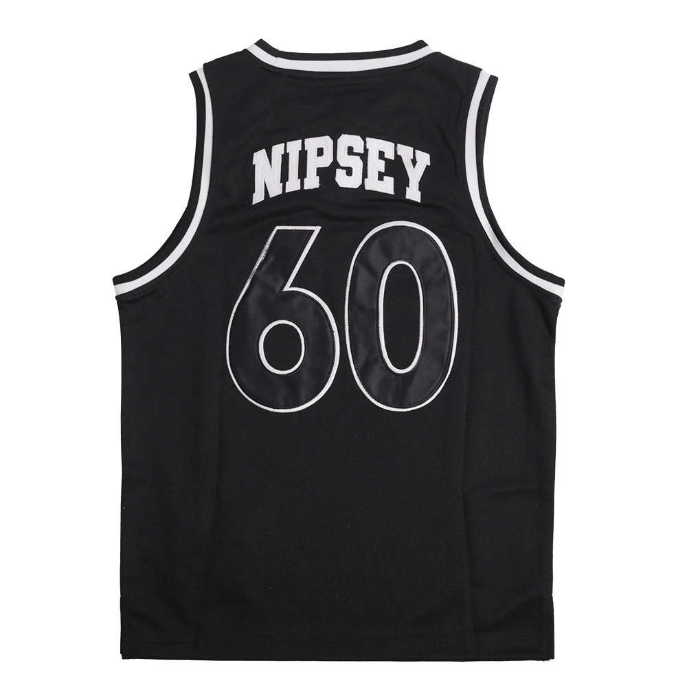 YOUTH BLACK NIPSEY HUSSLE VICTORY LAP BASKETBALL JERSEY - Allstarelite.com
