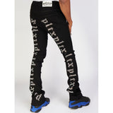 Politics Jeans - Mac - Embroidered Skinny Stacked Flare - Black With Stones - 512