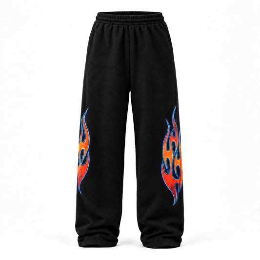 FLAME SWEAT PANTS (BLACK)