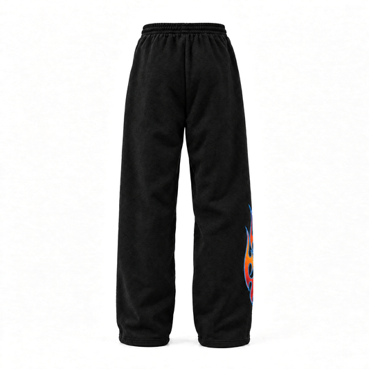FLAME SWEAT PANTS (BLACK)