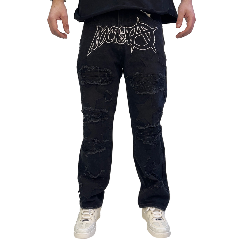 BLACK ROCKSTAR DISTRESSED WATSON DENIM