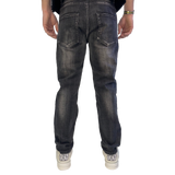 BLACK EMBOSSED MURAL WATSON DENIM