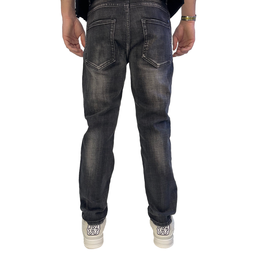 BLACK EMBOSSED MURAL WATSON DENIM