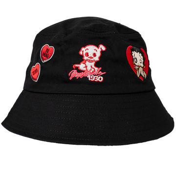 BETTY BOOP PATCHES BUCKET HAT (BLACK)