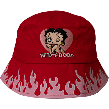 BETTY BOOP FLAMES BUCKET HAT (RED/PINK)