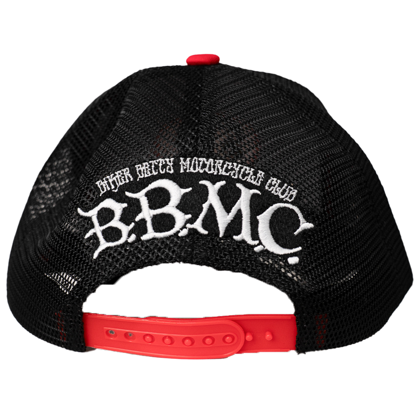 BETTY BOOP FLAME TRUCKER HAT (BLACK/RED)