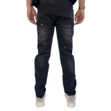 BLACK DISTRESSED MULTI RIP WATSON DENIM