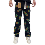 BLACK ALL OVER FRAYED PATCHWORK WATSON DENIM