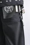 WATSON DIAMOND CROSS PIN BLACK DENIM SHORTS