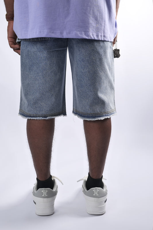 WATSON PURPLE PEAR DIAMOND LIGHT WASH DENIM SHORTS