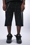 WATSON BLACK DIAMOND DENIM SHORTS