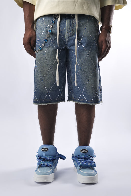 WATSON PURPLE DIAMOND MEDIUM WASH DENIM SHORTS