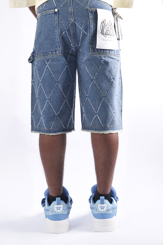 WATSON PURPLE DIAMOND MEDIUM WASH DENIM SHORTS