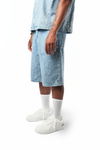 WATSON LIGHT WASH DENIM EMBELLISHED DENIM SHORTS