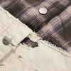 WATSON STUDIOS DISTRESSED BLACK SHORT SLEEVE FLANNEL SHIRT