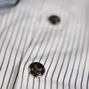 WATSON MULTI APPLIQUE PATCHWORK WHITE AND BLACK PINSTRIPE BUTTON DOWN SHIRT