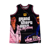 Gta Vice City Basketball Jersey (Black), black, pink and white sleeveless basketball jersey