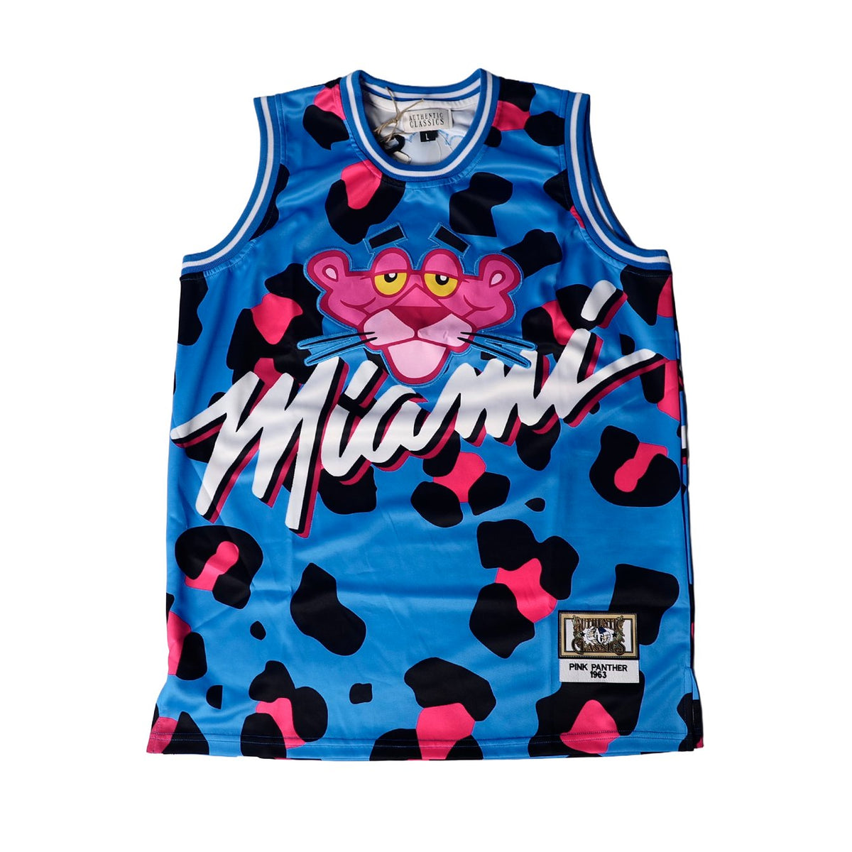 LEOPARD PRINT PINK PANTHER MIAMI BASKETBALL JERSEY
