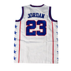 McDonalds All American Jordan Basketball Jersey (White), white, blue and red sleeveless basketball jersey – alternate view 2