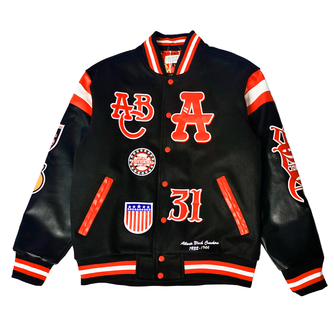 A.B.C BLACK  VARSITY JACKET (BLACK)