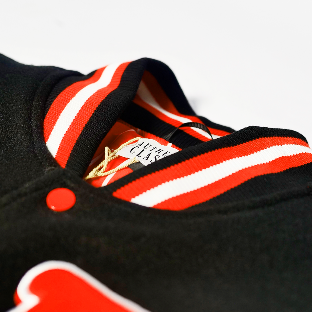 A.B.C BLACK  VARSITY JACKET (BLACK)