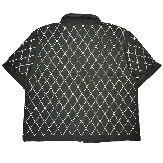 WATSON ROPE DIAMOND EMBELLISHED BLACK BUTTON SHIRT