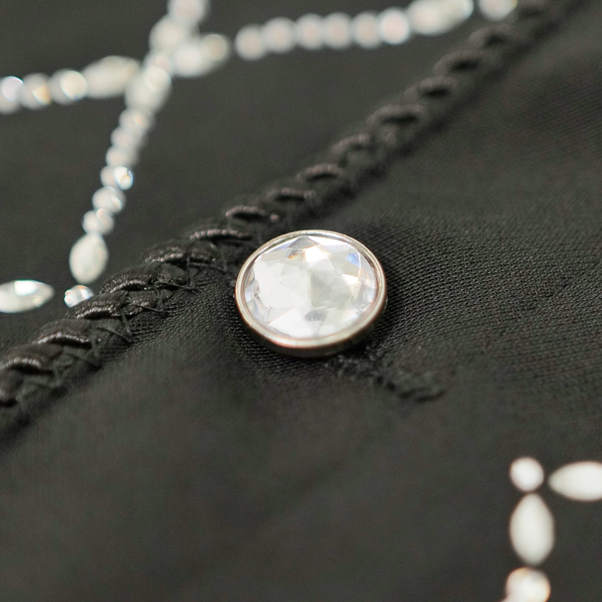 WATSON ROPE DIAMOND EMBELLISHED BLACK BUTTON SHIRT