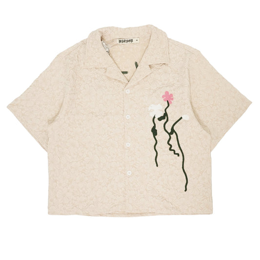 WATSON GIVE ME FLOWERS JACQUARD SHORT SLEEVE BUTTON UP SHIRT