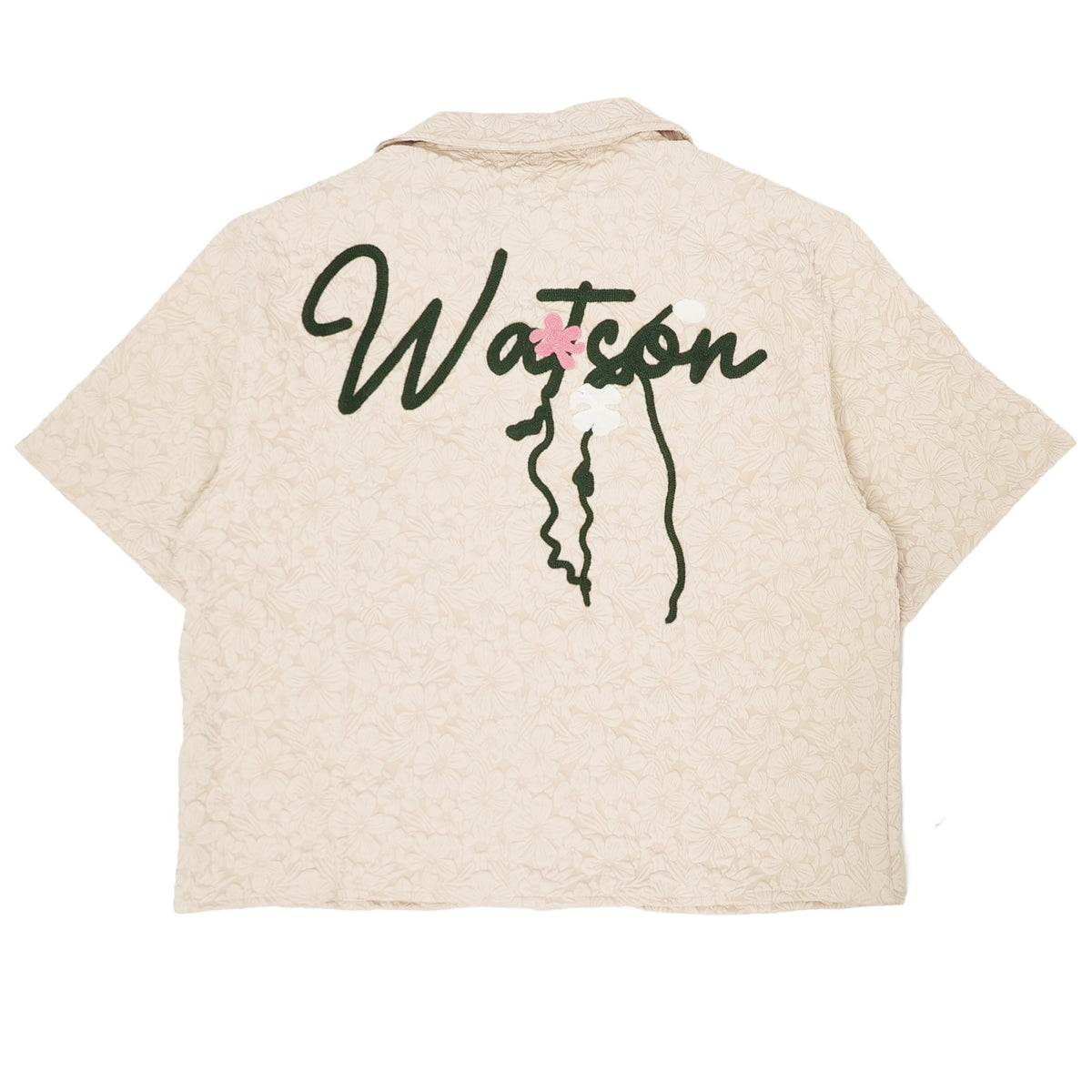WATSON GIVE ME FLOWERS JACQUARD SHORT SLEEVE BUTTON UP SHIRT