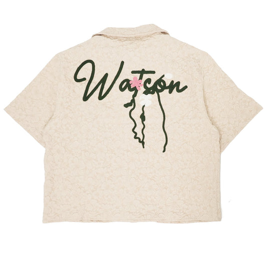 WATSON GIVE ME FLOWERS JACQUARD SHORT SLEEVE BUTTON UP SHIRT