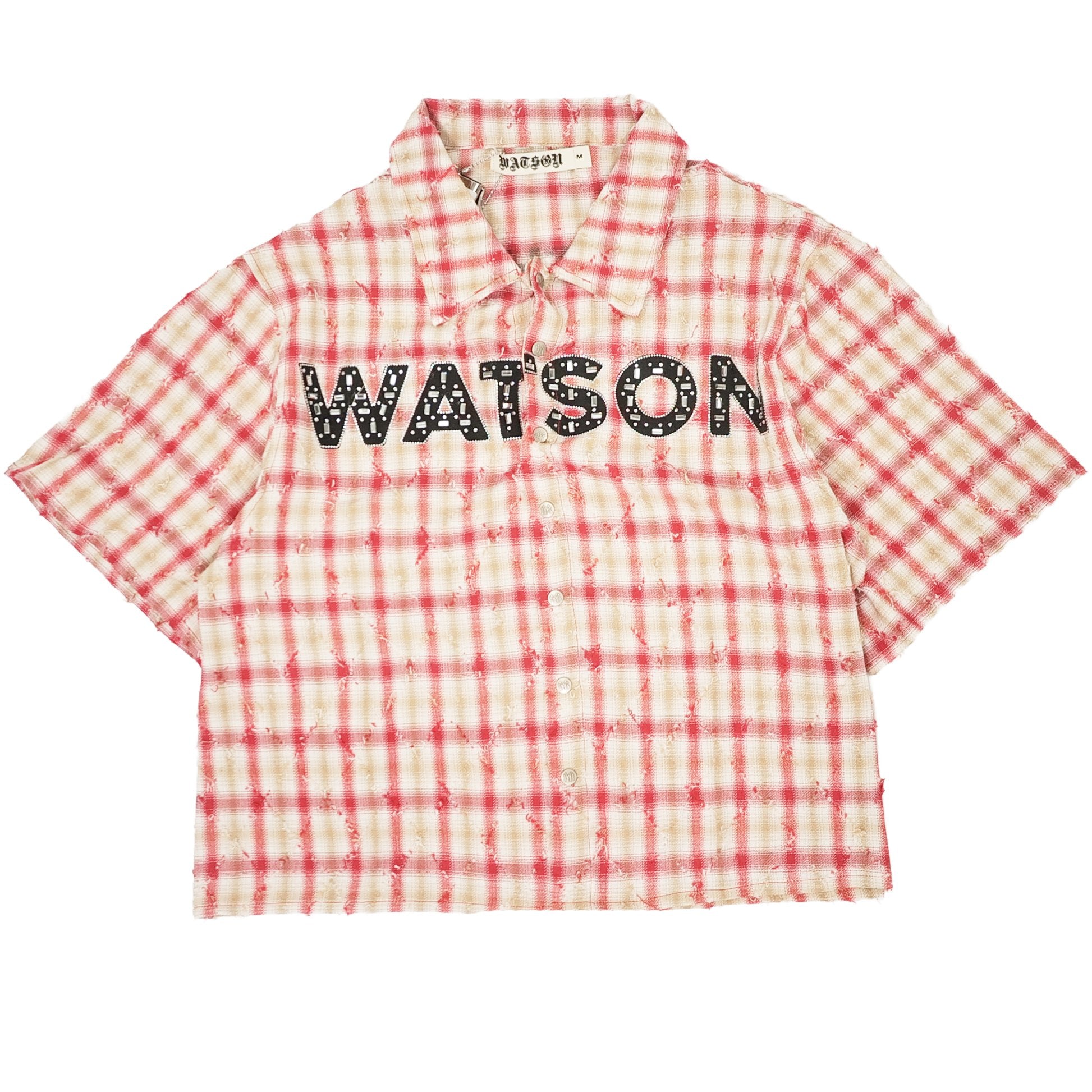 WATSON SHORT REACH THE MOON RED SHORT SLEEVE FLANNEL SHIRT