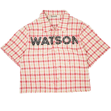 WATSON SHORT REACH THE MOON RED SHORT SLEEVE FLANNEL SHIRT